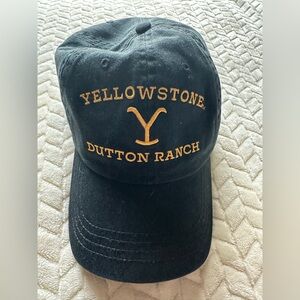 Yellowstone Dutton Ranch Hat One Size Black Gold Embroidered Logo Adjustable